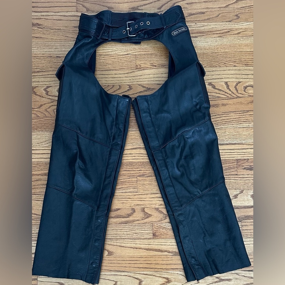 Vintage Hein Gericke Leather Motorcycle Chaps Size 38/40